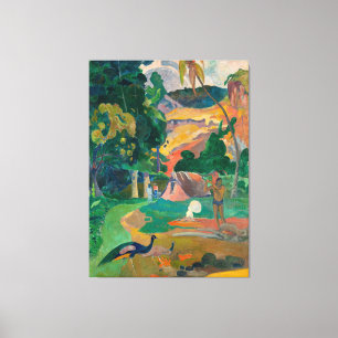 Toile Paysage de Paul Gauguin Matamoe avec Peacocks