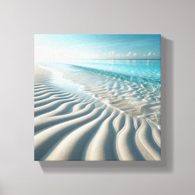 Toile Paysage de plage tropical serein - Sable ondulé (Recto)