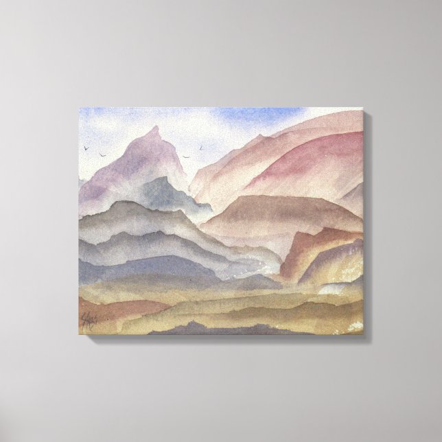 Toile Paysage de Sienna Ridges Watercolor Imprimer (Recto)