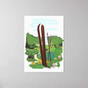Toile Paysage de ski