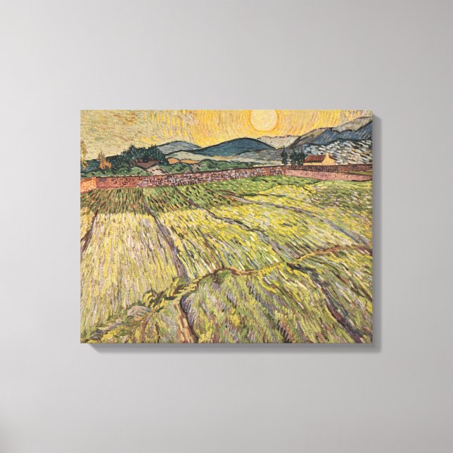 Toile Paysage de Van Gogh avec champs de fleurs (1899) (Recto)
