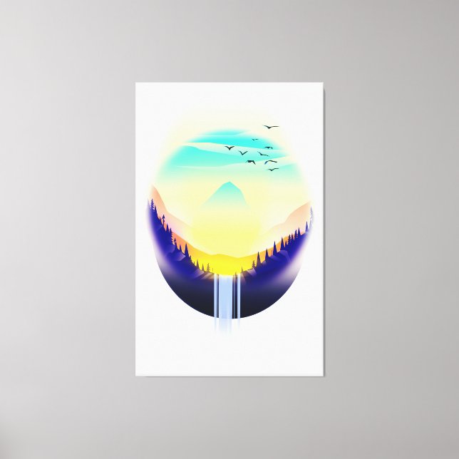 Toile Paysage des chutes d'eau (Recto)