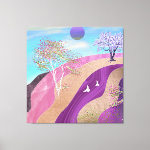 Toile Paysage des fleurs du printemps