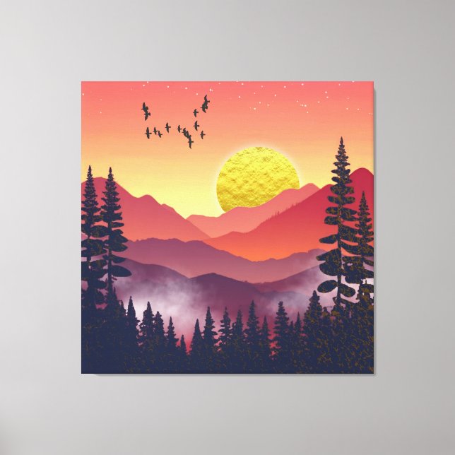 Toile Paysage des monts Crimson (Recto)