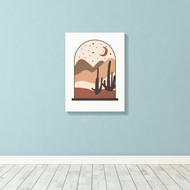 Toile Paysage désertique, Arizona, Art abstrait boho (Insitu (Plancher de Bois))