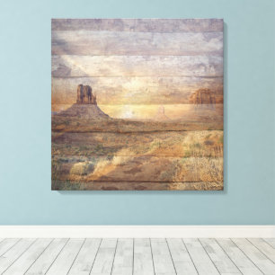 Toile Paysage Désertique Monument Valley Et Ciel Nuageux