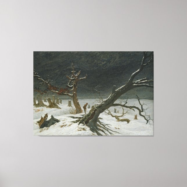 Toile Paysage d'hiver de Caspar David Friedrich (Recto)