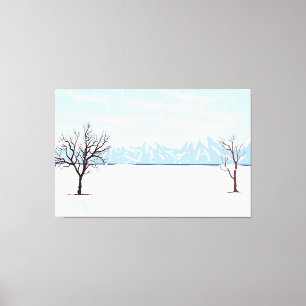 Toile Paysage d'hiver plat