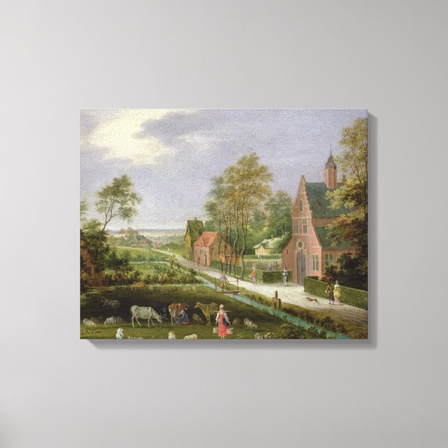 Toile Paysage du village (Recto)