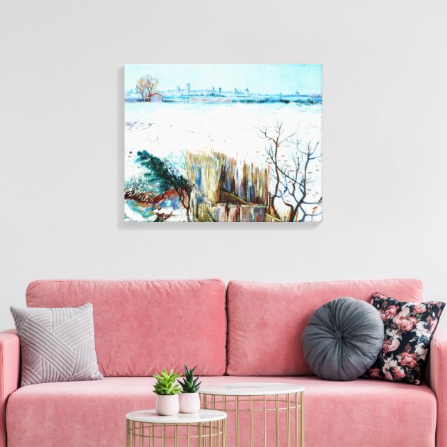 Toile Paysage enneigé avec Arles par Vincent van Gogh (Insitu(Salon))