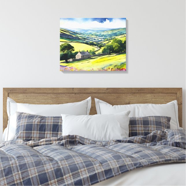 Toile Paysage étendu "Stonedale" Yorkshire Dales Scène (Insitu(Chambre))