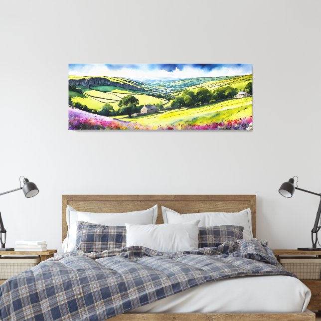 Toile Paysage étendu "Stonedale" Yorkshire Dales Scène (Insitu(Chambre))