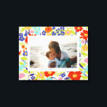 Toile Paysage Fleur sauvage Cadre Fête des Mères Cadeau<br><div class="desc">Célébrez un moment de famille préféré avec cette toile photo horizontale personnalisée et de couleur rétro,  cadre motif fleur sauvage avec texte éditable et lui donner un cadeau d'une nature qu'elle peut accrocher au mur et chérir pour toujours.</div>