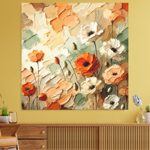 Toile Paysage fleuri pictural