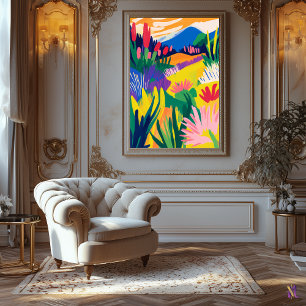 Toile Paysage floral coloré en style fauviste