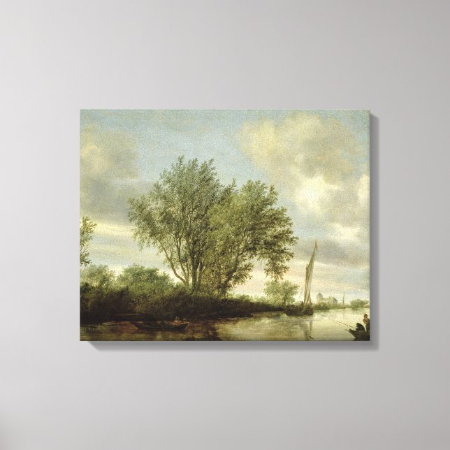 Toile Paysage fluvial, 1645 (Recto)