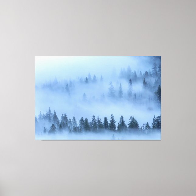 Toile Paysage forestier brumeux de la vallée de Yosemite (Recto)