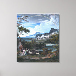 Toile Paysage héroïque avec l'arc-en-ciel