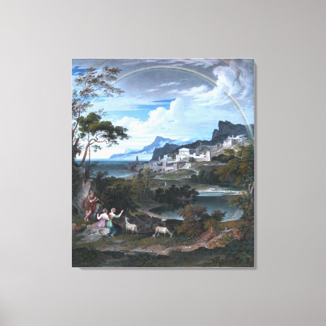 Toile Paysage héroïque avec l'arc-en-ciel (Recto)