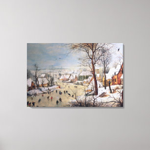 Toile Paysage hivernal avec piège à oiseaux, 1601