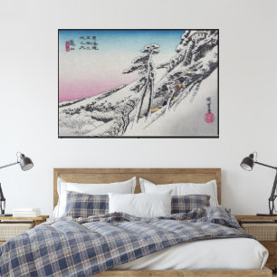 Toile Paysage hivernal du château de Kameyama au Japon