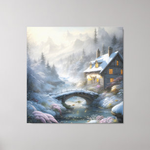 Toile Paysage hivernal enneigé moderne magnifique