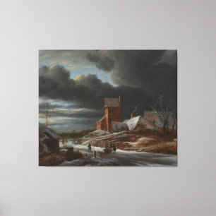 Toile Paysage hivernal, Jacob Isaacksz. van Ruisdael, c.
