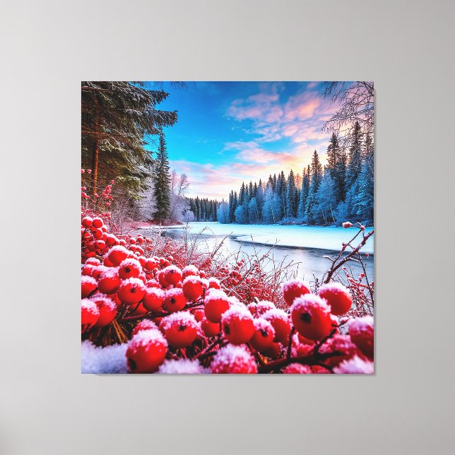 Toile Paysage hivernal magnifique (Recto)