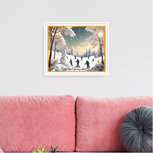 Toile "Paysage hivernal silencieux enchanté"