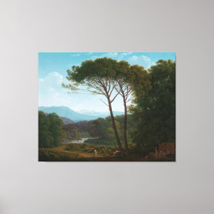 Toile Paysage italien avec pins, Hendrik Voogd, 17 ans