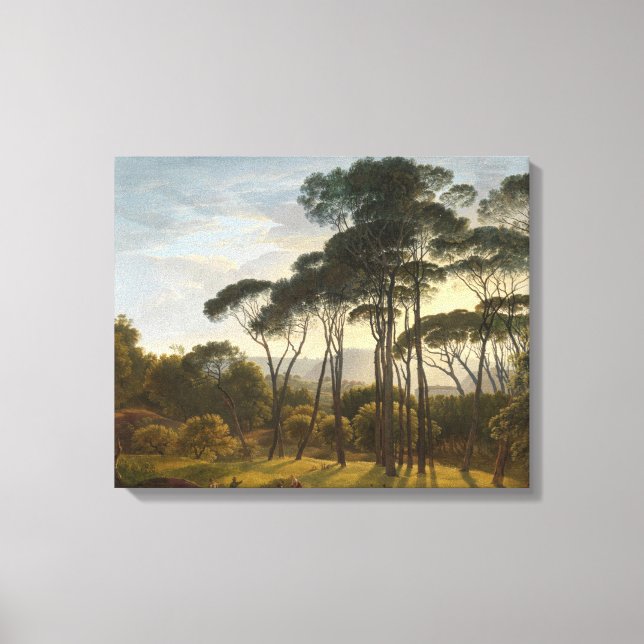 Toile Paysage italien avec pins parasols, Hendrik (Recto)