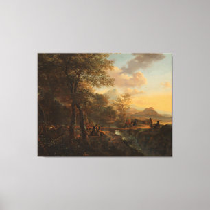 Toile Paysage italien avec un rédacteur, Jan Two, c.