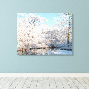 Toile Paysage magique hiver Wonderland