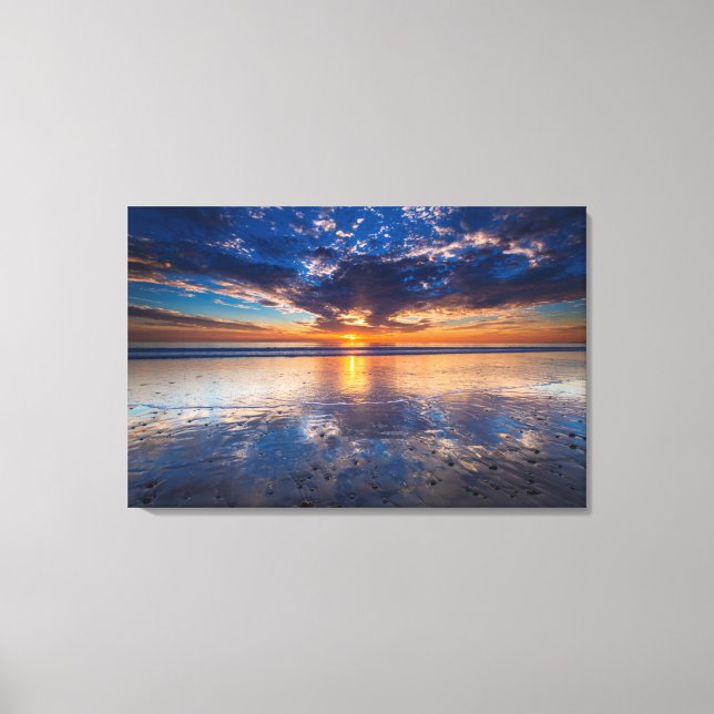Toile Paysage marin dramatique, coucher de soleil, CA (Recto)