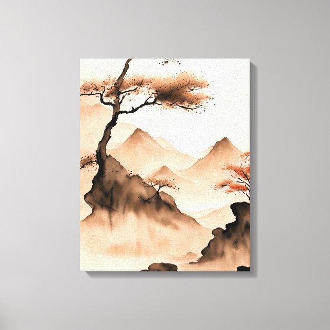 Toile Paysage minimaliste côtier japonais (Recto)