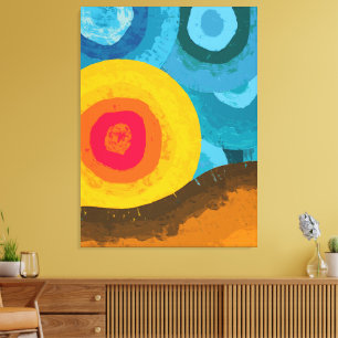 Toile Paysage Montagneux Abstrait et Lumineux du Soleil