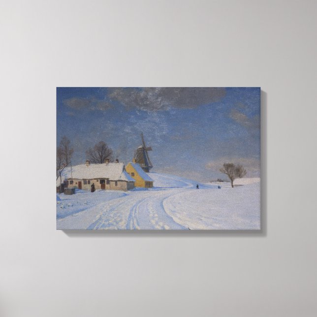 Toile Paysage neigeux en hiver (par H.A. Brendekilde) (Recto)