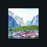 Toile Paysage norvégien pittoresque Iles Lofoten Norvège<br><div class="desc">Paysage norvégien pittoresque Lofoten Island Norway - village de pêcheurs pittoresque de Reine,  île Lofoten,  Norvège - avec fjord pittoresque,  côte de mer et hauts sommets de montagne.</div>