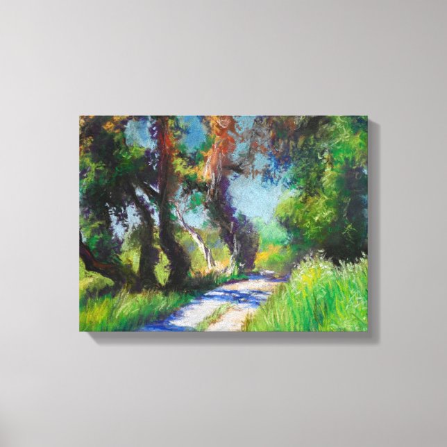 Toile Paysage Pastel d'Oliveraie Ensoleillée (Recto)