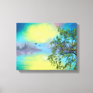 Toile Paysage pittoresque de lac mountain