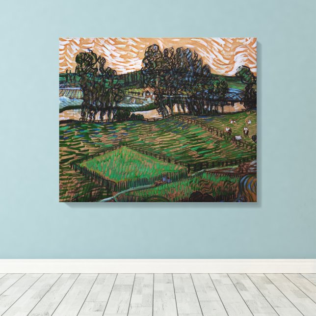 Toile Paysage, Pont sur l'Oise par Vincent van Gogh (Insitu (Plancher de Bois))