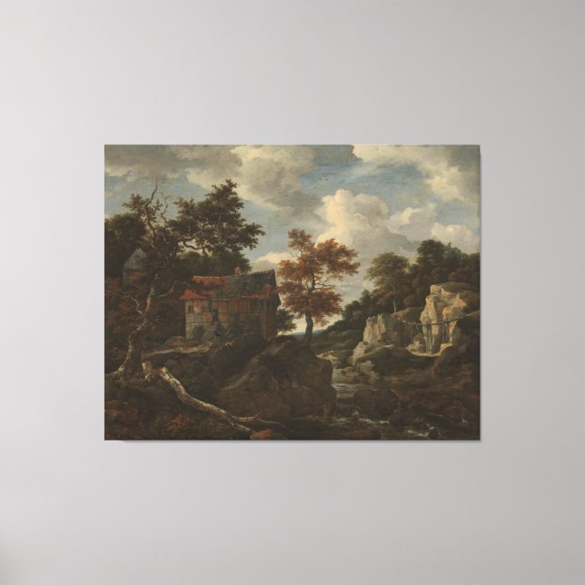 Toile Paysage rocheux, Jacob Isaacksz. van Ruisdael, (Recto)