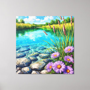 Toile Paysage serein avec lac clair