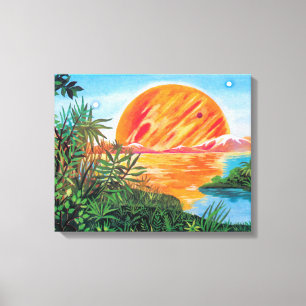 Toile Paysage sur Europa - Sci Fi Jupiter Moon Peinture