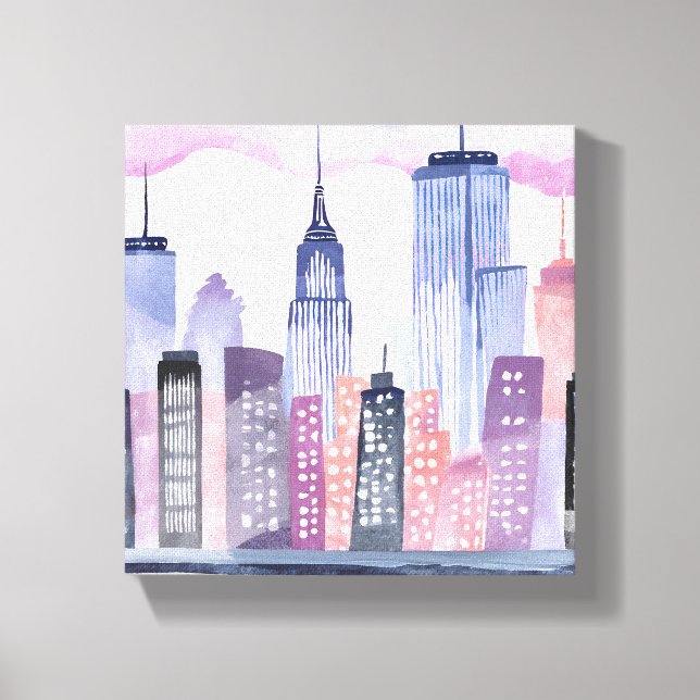 Toile Paysage urbain à l'aquarelle (Recto)
