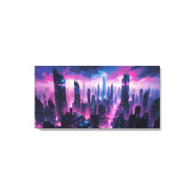 Paysage urbain abstrait cyberpunk lumineux