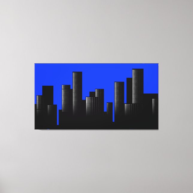 Toile paysage urbain bleu (Recto)