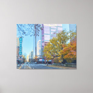 Toile Paysage urbain de Portland en automne