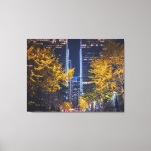 Toile Paysage urbain de San Francisco en automne la nuit