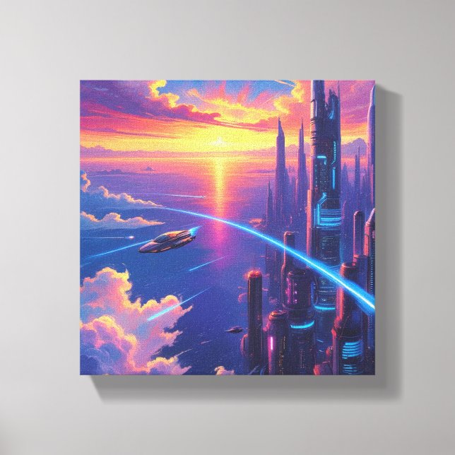 Toile Paysage urbain futuriste (Recto)
